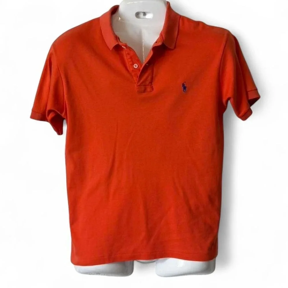 Vintage 90s Polo Ralph Lauren Orange Polo‎ Shirt, Men's Size L